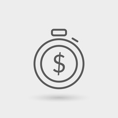 time is money thin line icon