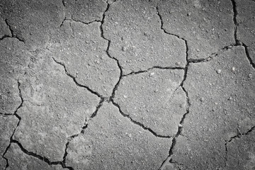 Soil Crack surface pattern, Black and white soil cracked