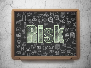 Finance concept: Risk on School board background