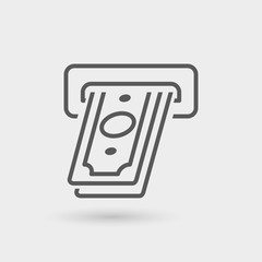 ATM money thin line icon