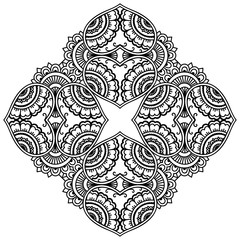 Vector henna tatoo mandala. Mehndi style.
