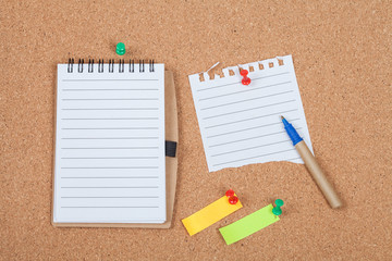 book note on cork board