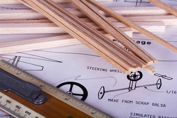Making a model airplane from balsa wood