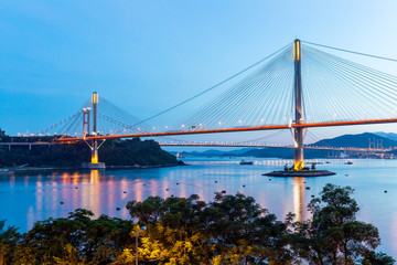 Ting Kau bridge at night