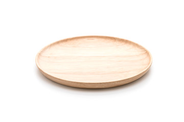 wood plate on white