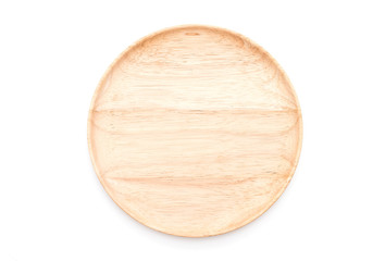 wood plate on white