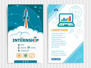 Project Internship concepts and Set of Banners.