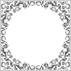 Floral classic circle frame