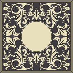 Perfect circle frame with vintage ornament