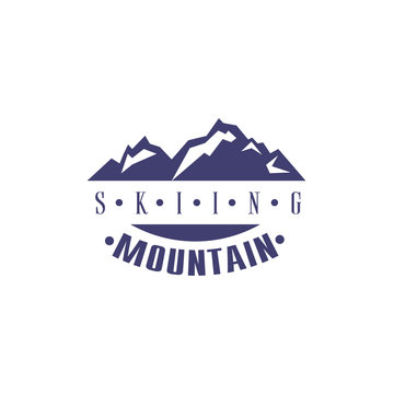 Skiing Mountain Emblem Design