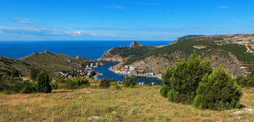 Fototapeta na wymiar Balaklava is a popular Crimean resort. Balaklava bay former submarine base.