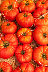 Fresh heirloom tomatoes  in the market of south France