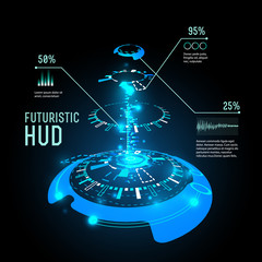 Futuristic interface infographics, HUD,  vector background
