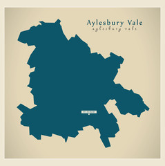 Modern Map - Aylesbury Vale district UK