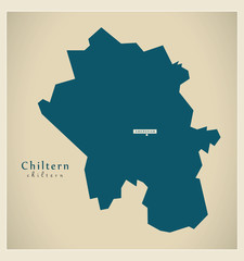 Modern Map - Chiltern district UK