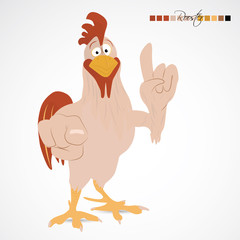 Cartoon funny rooster