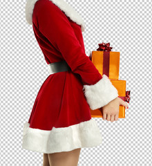 photo with saved path and santa claus woman 