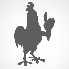 Cartoon rooster silhouette