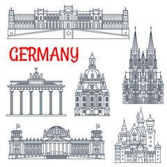 Tourism thin line Germany remarkable landmark