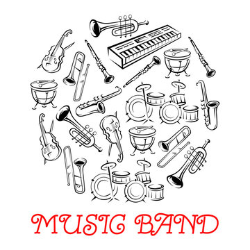 Sketched sound instruments for musical band