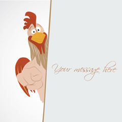 Cartoon funny rooster