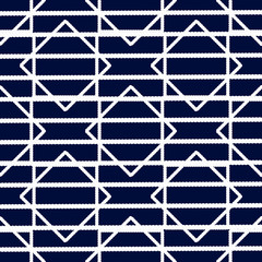 Fototapeta premium Set of sea and nautical seamless patterns. Vector illustration.