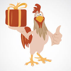 Cartoon funny rooster