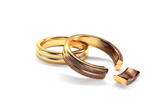 Wedding Rings symbolizing the divorce between two people