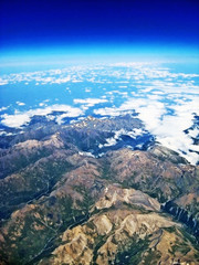 Fototapeta na wymiar Mountain landscape near Monte Viso, Italy - aerial view