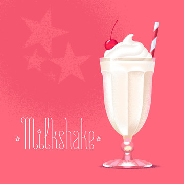 Milkshake vector illustration, design element