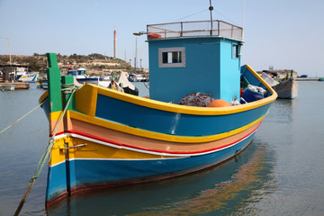 Fototapeta na wymiar Maltese Luzzu Fishing Boat
