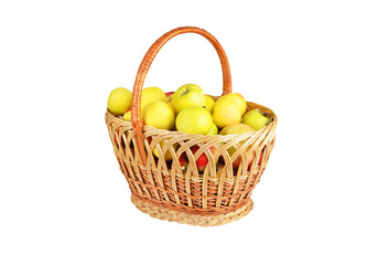Apple in a wattled basket