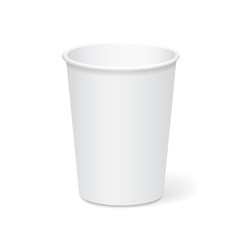 White paper cup template for coffee or tea to take away. Vector illustration