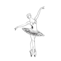 Ballet dancer girl hand drawn sketch. © juhrozian