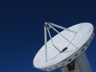 Radio telescope against blue sky in Nobeyama, Nagano, Japan