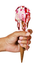 young man with an ice cream cone