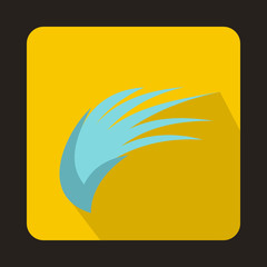 Light blue icon in flat style on a yellow background