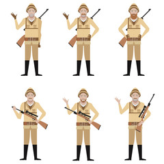 Fototapeta premium Set of Safari Hunters