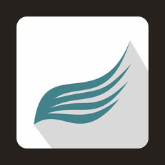 Blue wing icon in flat style on a white background