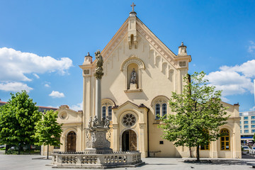 Obraz premium St. Stephan Capuchin church (was built in 1717) in Bratislava city, Slovakia.