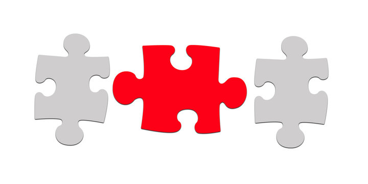 3 puzzle pieces Illustration Stock | Adobe Stock