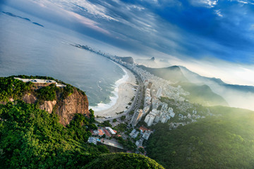 Copacabana in Rio De Janeiro, aerial view