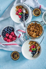 Breakfast - yogurt with berries and granola