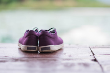 close up shoes on the floor