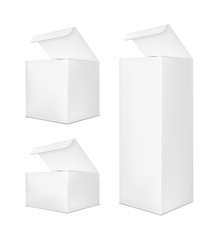 Blank vertical paper box on white background