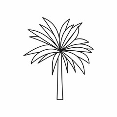 Palm icon in outline style isolated vector illustration