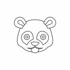 Head of panda icon in outline style isolated vector illustration