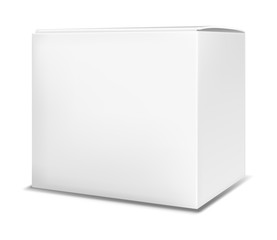 Blank vertical paper box on white background