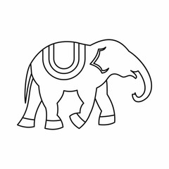 Elephant icon in outline style isolated vector illustration