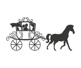 wedding carriage isolated icon design